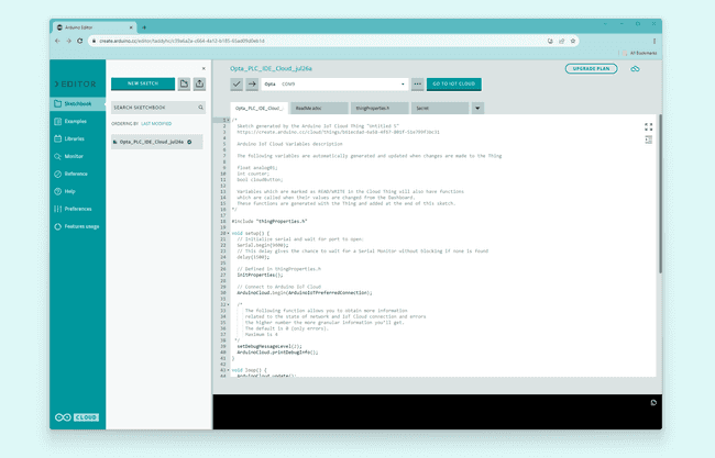 Arduino Cloud Full Editor